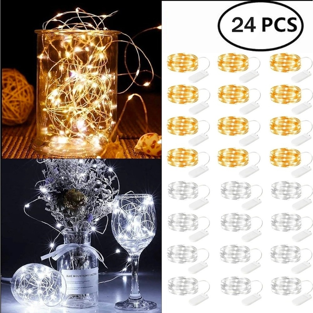 24PCS Fairy String Lights Battery Operated String Lights Waterproof 20‎ LEDs